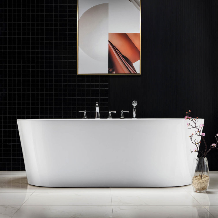 WoodBridge 66" x 32" Freestanding Soaking Bathtub Wayfair